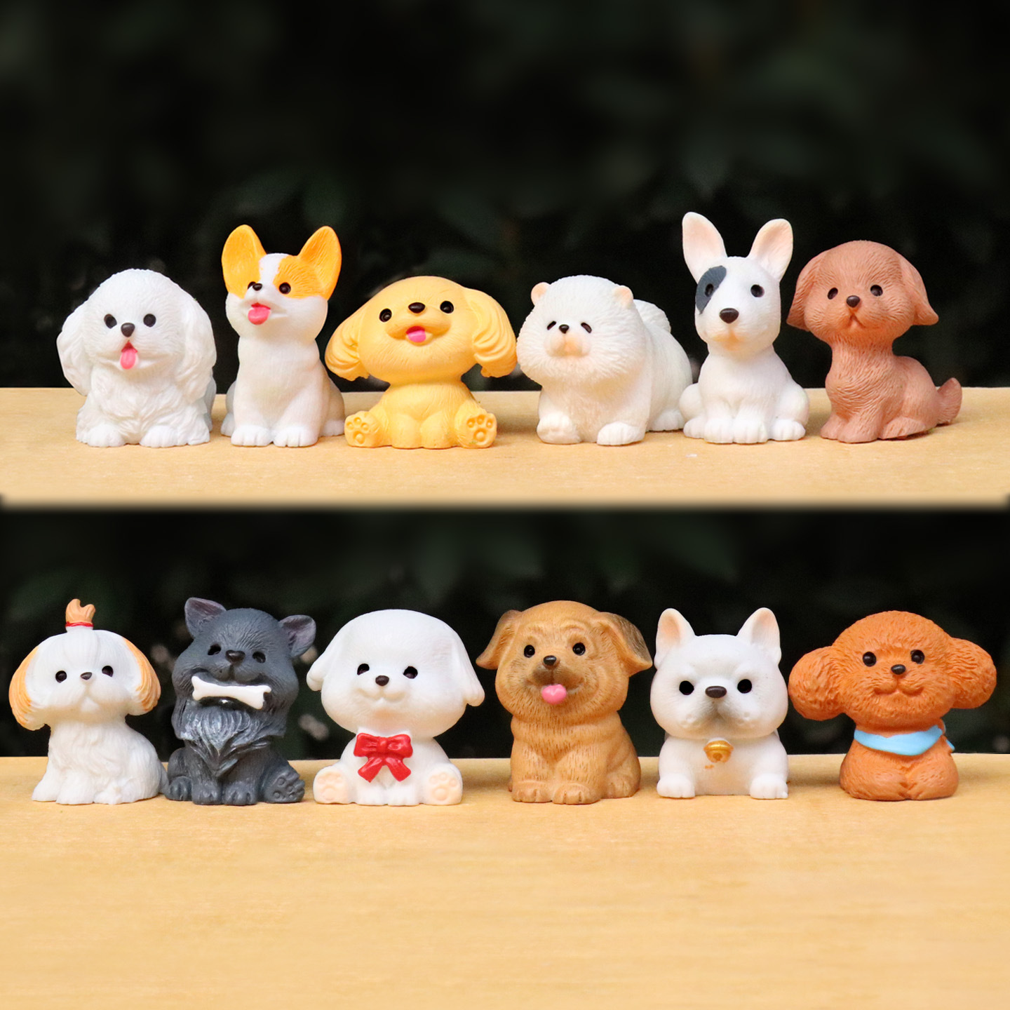 12pcs Cute Simulation Dog Pupp - đánh giá và giá First Bonsai Garden